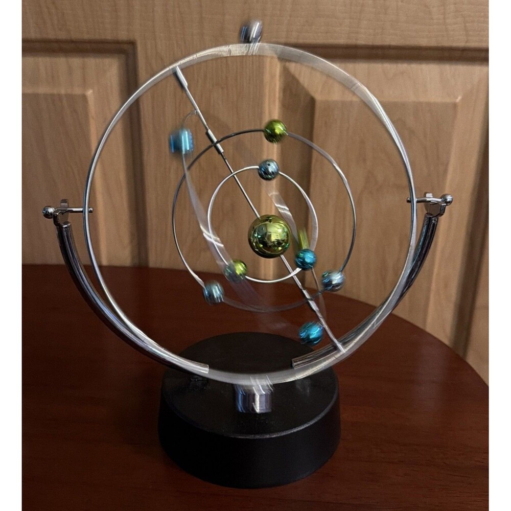 Kinetic Perpetual Motion Galaxy Desk Toy, Outer Space Gadget Flips & Rotates.GUC